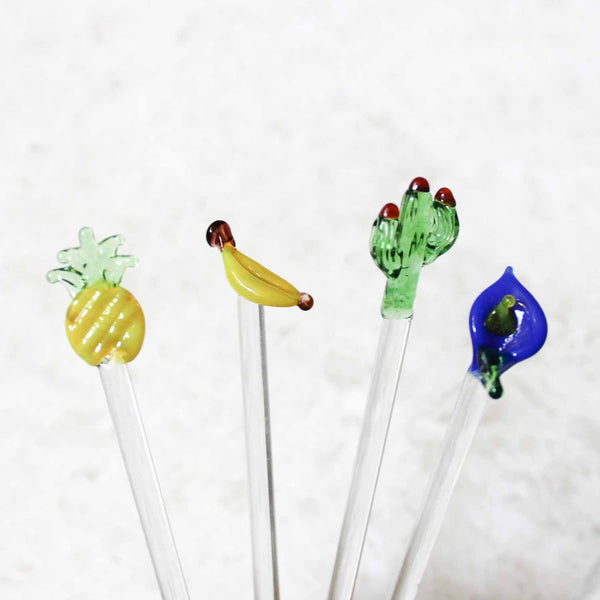 GLASS SWIZZLE STICKS - Ecofriendly Mini Stirring Rods - Set of 3