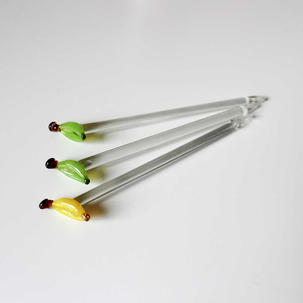 GLASS SWIZZLE STICKS - Ecofriendly Mini Stirring Rods - Set of 3