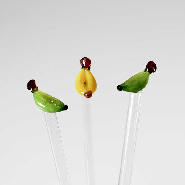 GLASS SWIZZLE STICKS - Ecofriendly Mini Stirring Rods - Set of 3