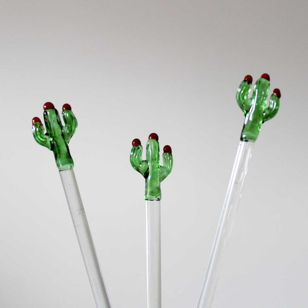 GLASS SWIZZLE STICKS - Ecofriendly Mini Stirring Rods - Set of 3