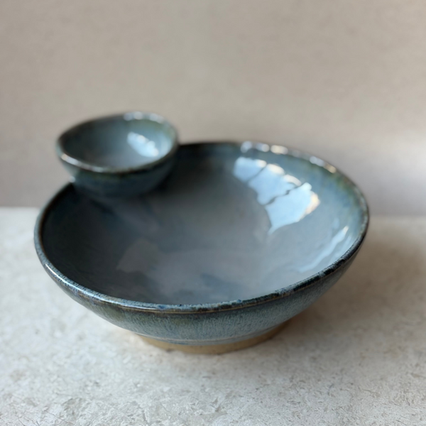 OLIVE DISH - Handmade Ceramic Serving Bowl with Pit Catcher
